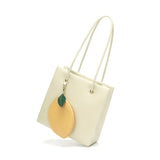 Soft Leather Satchels Lemon Shape Purses and Handbags