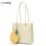 Soft Leather Satchels Lemon Shape Purses and Handbags