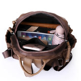 Soft Leather School Backpack Anti-theft Travel Backpack