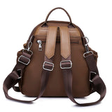Soft Leather School Backpack Women's Shoulder Bags Anti-theft Travel Backpack