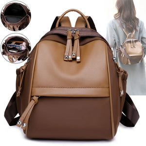 Soft Leather School Backpack for Women