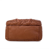 Brown Woven Crossbody Bag with Zipper Pockets for Women