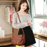 Soft Leather Shoulder Bags Large Capacity Messenger Bag Female Handbag