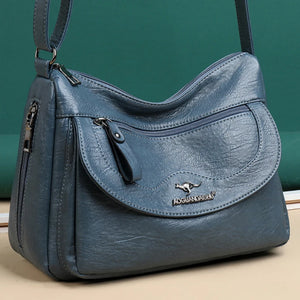 Soft Leather Shoulder Crossbody Bags For Women Solid Large Capacity Messenger