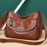 Soft Leather Shoulder Crossbody Bags For Women Solid Large Capacity Messenger