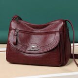 Soft Leather Shoulder Crossbody Bags For Women Solid Large Capacity Messenger