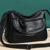 Soft Leather Shoulder Crossbody Bags For Women Solid Large Capacity Messenger