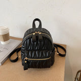 Soft Leather Small Bag Female Rhombus Backpack Student Small Backpack For Women