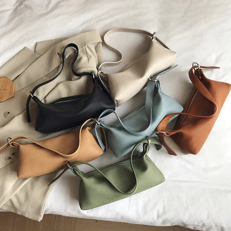 Soft Leather Vintage Small Shoulder Bags For Women Retro Purses And Handbag