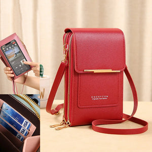 Women's Soft Leather Wallets Touch Screen Cell Phone Purse