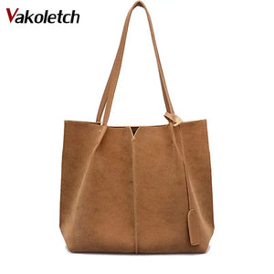 Soft Leather Women Bag 2PCS Handbags Set Shoulder Bags