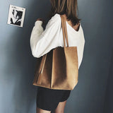 Soft Leather Women Bag 2PCS Handbags Set Shoulder Bags