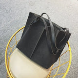 Soft Leather Women Bag 2PCS Handbags Set Shoulder Bags