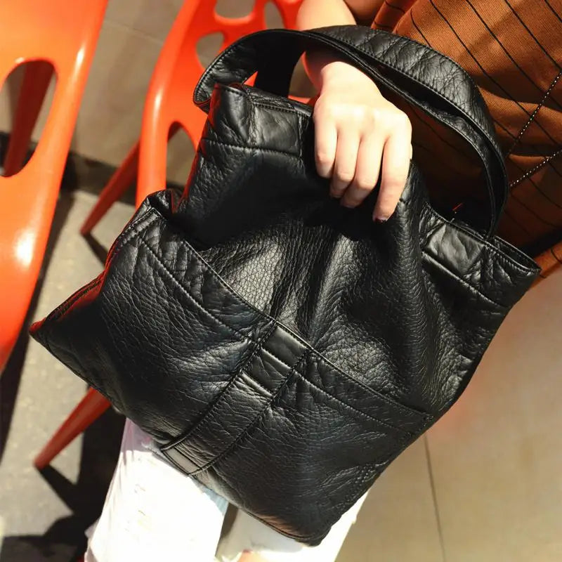 Soft Leather Women Bag Casual Hobo Bags Vintage Handbags Shopper Female