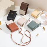 Soft Leather Women's Bag Wallets Contrasting Colors Cell Phone Purse