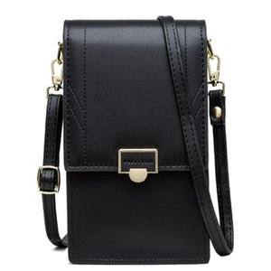 Soft Leather Women's Bag Wallets Contrasting Colors Cell Phone Purse