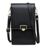 Soft Leather Women's Bag Wallets Contrasting Colors Cell Phone Purse