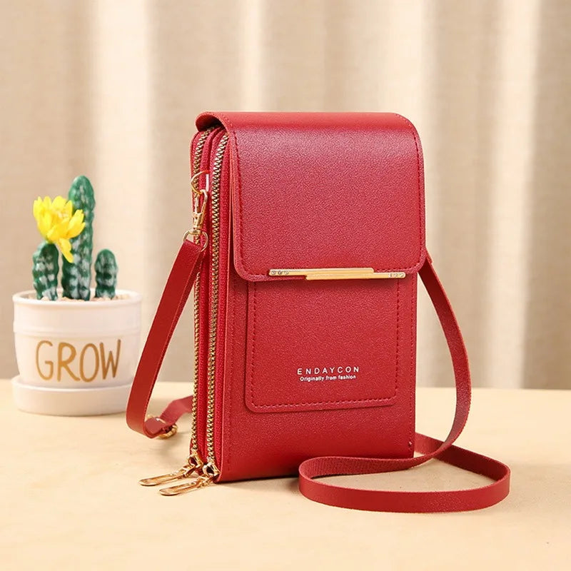 Soft Leather Women's Bag Wallets Touch Screen Cell Phone Purse Bags