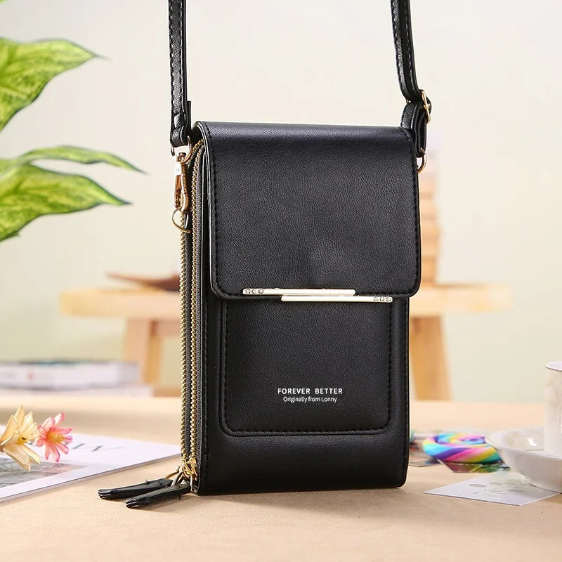 Soft Leather Women's Bag Wallets Touch Screen Cell Phone Purse
