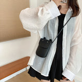 Sweet Shoulder Bag Solid Color Small Square Bag