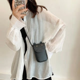 Sweet Shoulder Bag Solid Color Small Square Bag