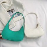 Soft Nylon Women Purple Underarm Bag Summer Solid Ladies Shoulder Bags