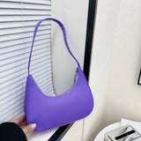 Soft Nylon Women Purple Underarm Bag Summer Solid Ladies Shoulder Bags