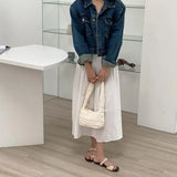 Women's Quilted Checkers Handbag PU Shoulder Crossbody Bag