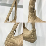 Women's Quilted Checkers Handbag PU Shoulder Crossbody Bag