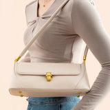 Soft PU Ladies Leather Bag Women Handbag Underarm Bag Retro Solid Handbags