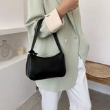 Purple PU Leather Underarm Bag Retro Handbags