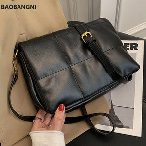 Soft PU Leather Crossbody Bags Plaid Small Clutch Handbags