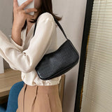 Crocodile Pattern Women Underarm Bag Vintage Casual Small Shoulder Tote