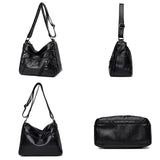 Soft PU Leather Crossbody Bag For Women Shoulder Bag Mult-pockets Messenger Bag
