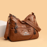 Soft PU Leather Crossbody Bag For Women Shoulder Bag Mult-pockets Messenger Bag