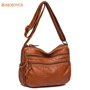 Soft PU Leather Crossbody Bags Multi-pocket Women Top Handle Satchel Casual