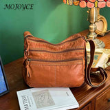 Vintage Crossbody Bag with Multiple Pockets and Top Handle