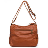 Soft PU Leather Handbags Multi-pocket Top Handle Satchel