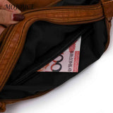 PU Leather Messenger Bag Multi-pocket Women Top Handle Satchel