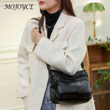 PU Leather Messenger Bag Multi-pocket Women Top Handle Satchel