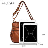PU Leather Messenger Bag Multi-pocket Women Top Handle Satchel