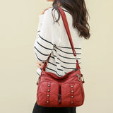 Soft PU Leather Shoulder Bag Multi-pocket Women Messenger Bag Casual Portable Ad