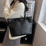Soft PU Leather Shoulder Bags For Women Classic Solid Handbags