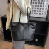 Soft PU Leather Shoulder Bags For Women Classic Solid Handbags