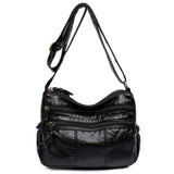PU Leather Shoulder Bags Women Top Handle Satchel Multi-pocket Casual Tote