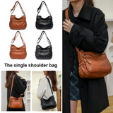 PU Leather Shoulder Bags Women Top Handle Satchel Multi-pocket Casual Tote