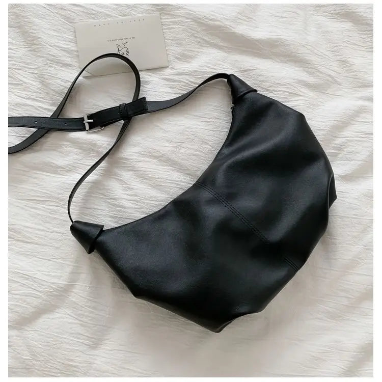 PU Leather Shoulder Bag Women Crossbody Large Capacity Handbag Zipper Hobos