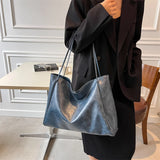 Vintage PU Leather Shoulder Bag for Women Large Capacity