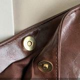 Vintage PU Leather Shoulder Bag for Women Large Capacity