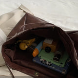 Vintage PU Leather Shoulder Bag for Women Large Capacity